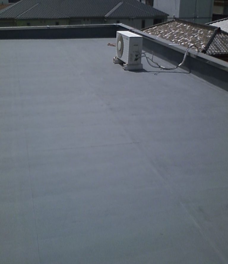 屋上 ゴムシート防水＋トップコート防水工事